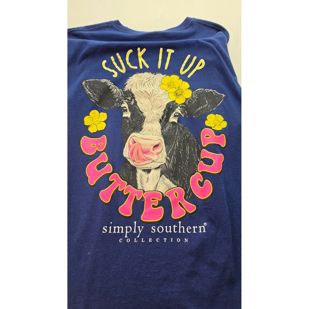 Simply Southern Cow & Next Level Country Legends Graphic Tee Bundle Blue L 2pc - Picture 2 of 3